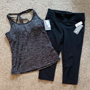 Joe Fresh Charcoal Tank and Black Leggings Set